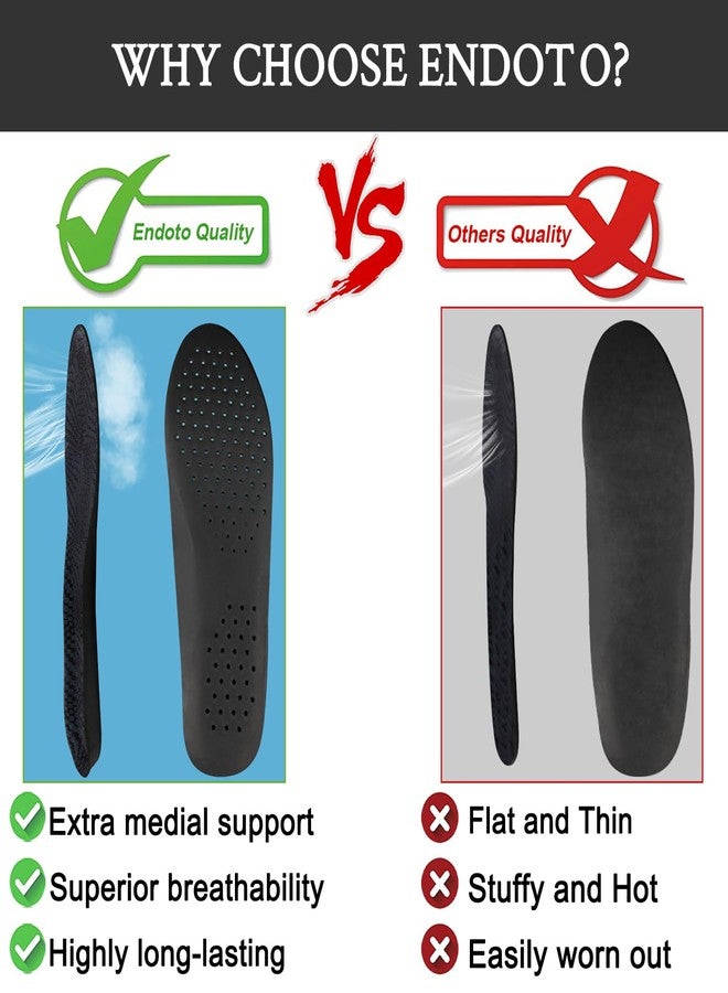 Endoto Memory Foam Insoles for Skechers Shoes, Replacement Breathable Inserts for Men with Extra Cushioned Arch Support to Absorb Shock & Relieve Foot Pain(US Size:M12.5-47 EU) - Image 4